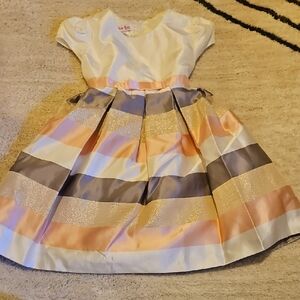 Jessica Ann Girls' Dress - Pink, Gold, White, and Gray